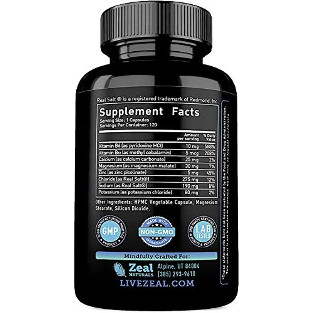 Keto Electrolyte Supplement (120 Capsules) Tablets W Real Sea Salt, B ...