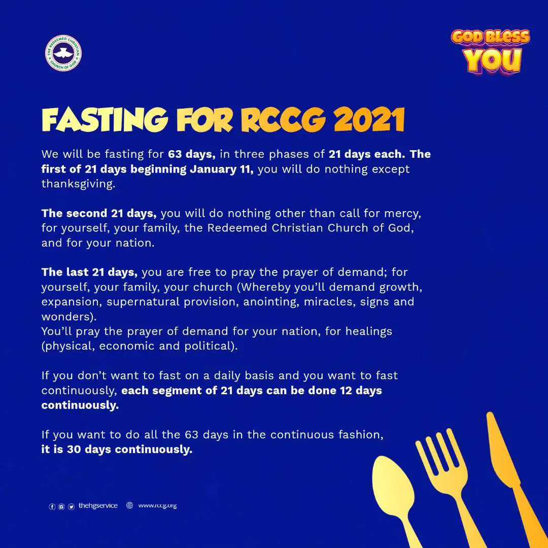 RCCG PHASE 3 FASTING AND PRAYER POINTS FOR 11TH MARCH 2021  DAY 18 ...