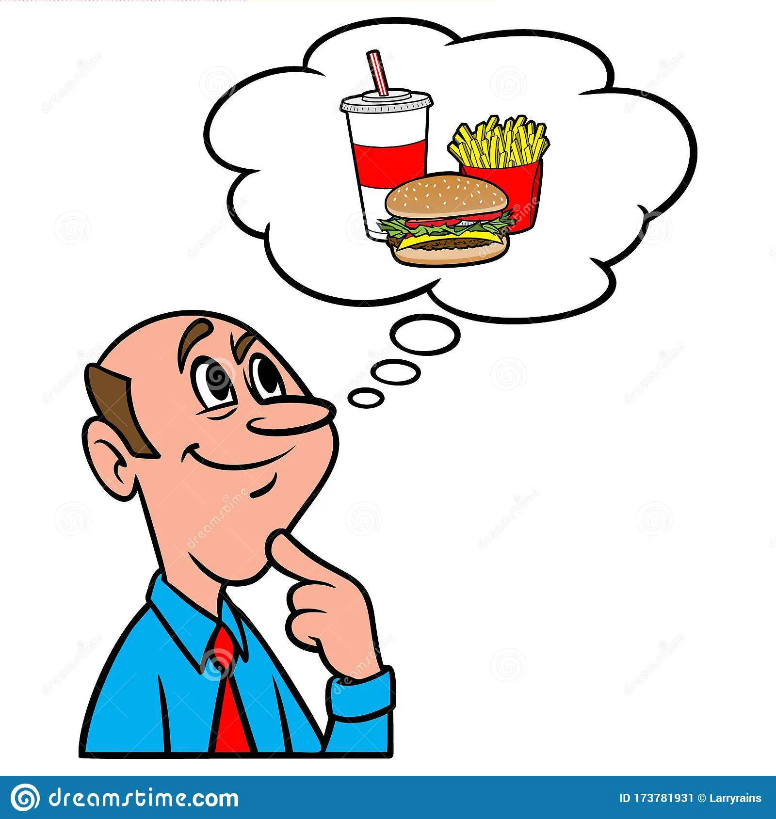 Thinking About Eating Fast Food Stock Vector ...