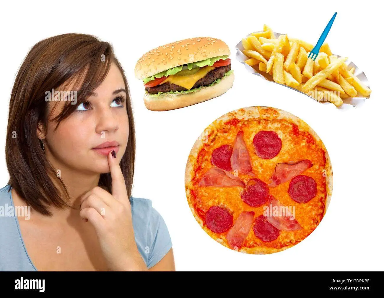 Thinking about fast food Stock Photo: 111772851